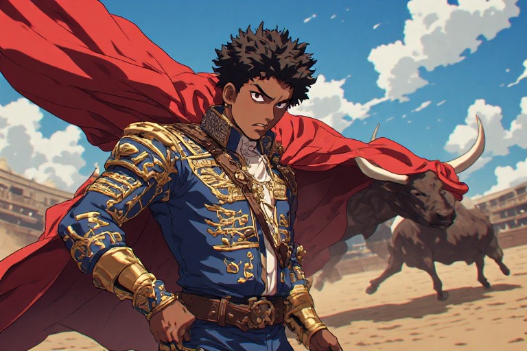 A matador champions bulls in the arena.
